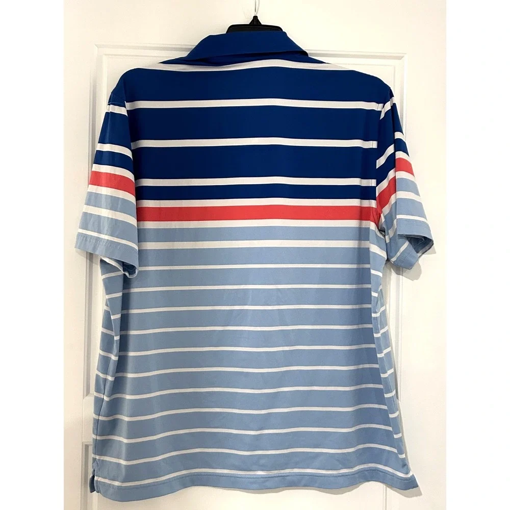 Vineyard Vines Striped Polo Shirt Short Sleeve Preppy Casual XL Whale Logo White